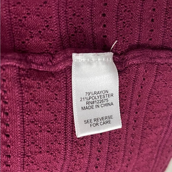 🌺 Lety & Me Magenta Open Front Cardigan Sweater – Size S - Picture 4 of 7